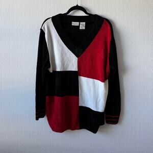 80s vintage color block sweater